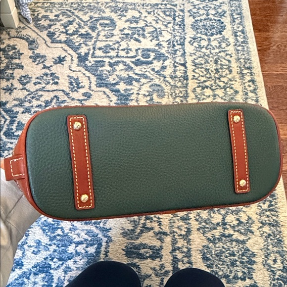 Dooney & Bourke Green and Tan Satchel - Picture 3 of 9